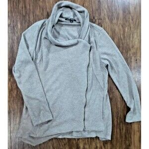 Sweet Rain Gray Jacket Asymmetrical Zip with Pockets Size XL